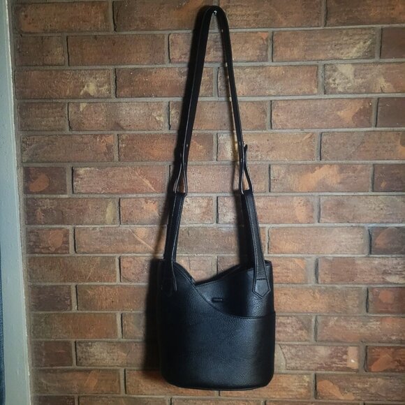 NWOT!!  K. Carroll Berni Satchel & Crossbody Black Faux Leather - Picture 6 of 16